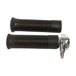 Moto Iron® 7/8" Universal Throttle With Grips – Single Cable, Chrome: Includes two black Vintage Jackhammer Style grips for 7/8" bars, with a universal throttle metal assembly attached to one.