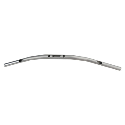 An ODI 1-1/8" V-Twin Tapered Tracker Bars - Silver - TBW handlebar on a white background.
