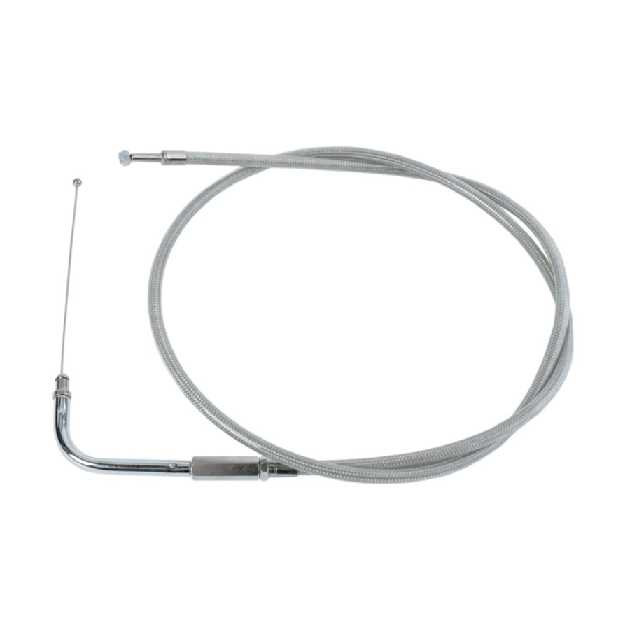 A Drag Specialties 07-16 Sportster Throttle Cable for a Sportster motorcycle on a white background.