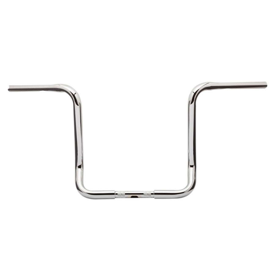 A Burly Bagger Ape Hanger Handlebar TBW 15" - Chrome on a white background.