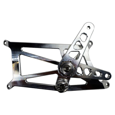 An image of a bike frame made with TC Bros. Pro Series Mid Controls fits 2018-newer M8 Softail Harley Davidson Softail performance and mid controls.