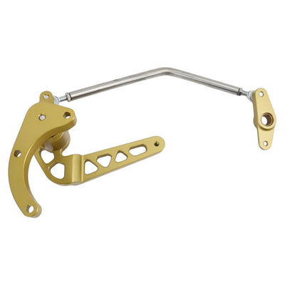 A TC Bros. Pro Series Mid Controls fits 2018-newer M8 Softail Gold brake lever with a metal handle on a white background, designed for Harley Davidson Softail motorcycles from TC Bros. Pro Series Mid Controls.