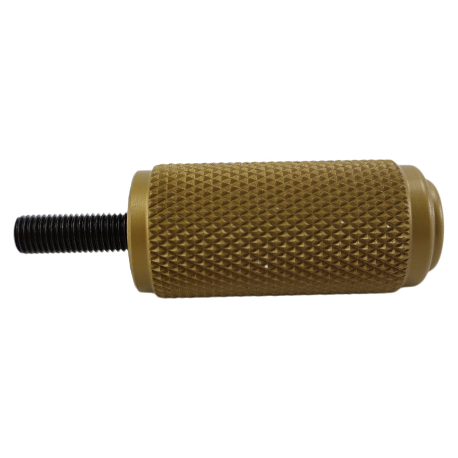 A TC Bros. Nomad Shift Peg for Harley Models - Knurled - Gold (sold each) with a screw on it, designed for traction and stability.