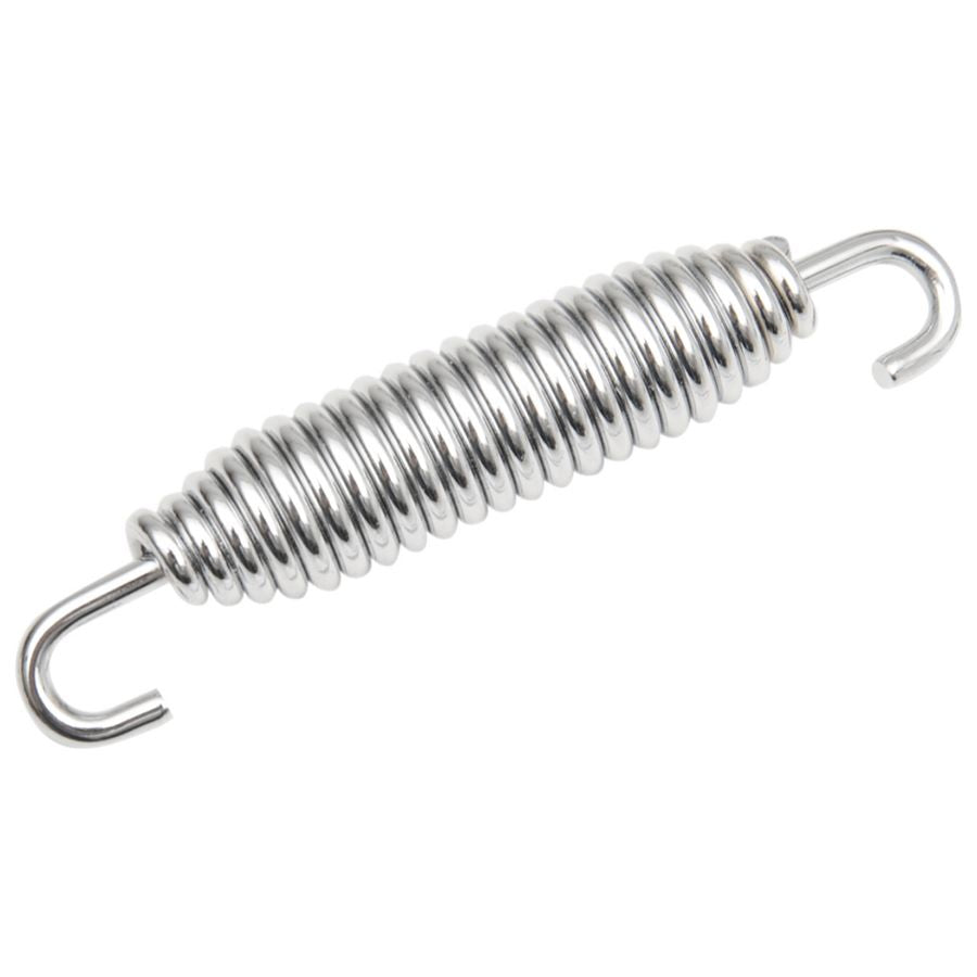A chrome-finish kickstand spring from Moto Iron®, compatible with 91-up Sportster, 91-up Touring, and 85-06 Softail models (OEM