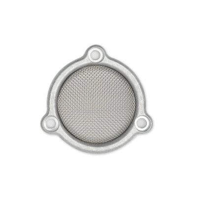 A Prism Supply Bristol Breather - S&S Super E Tumbled metal mesh filter on a white background.