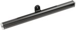 The Drag Specialties Lower Fairing Support for Harley-Davidson Road Glide 2015-2020 is a black cylindrical metal tube with silver end caps and center bracket, designed to support the lower fairing.