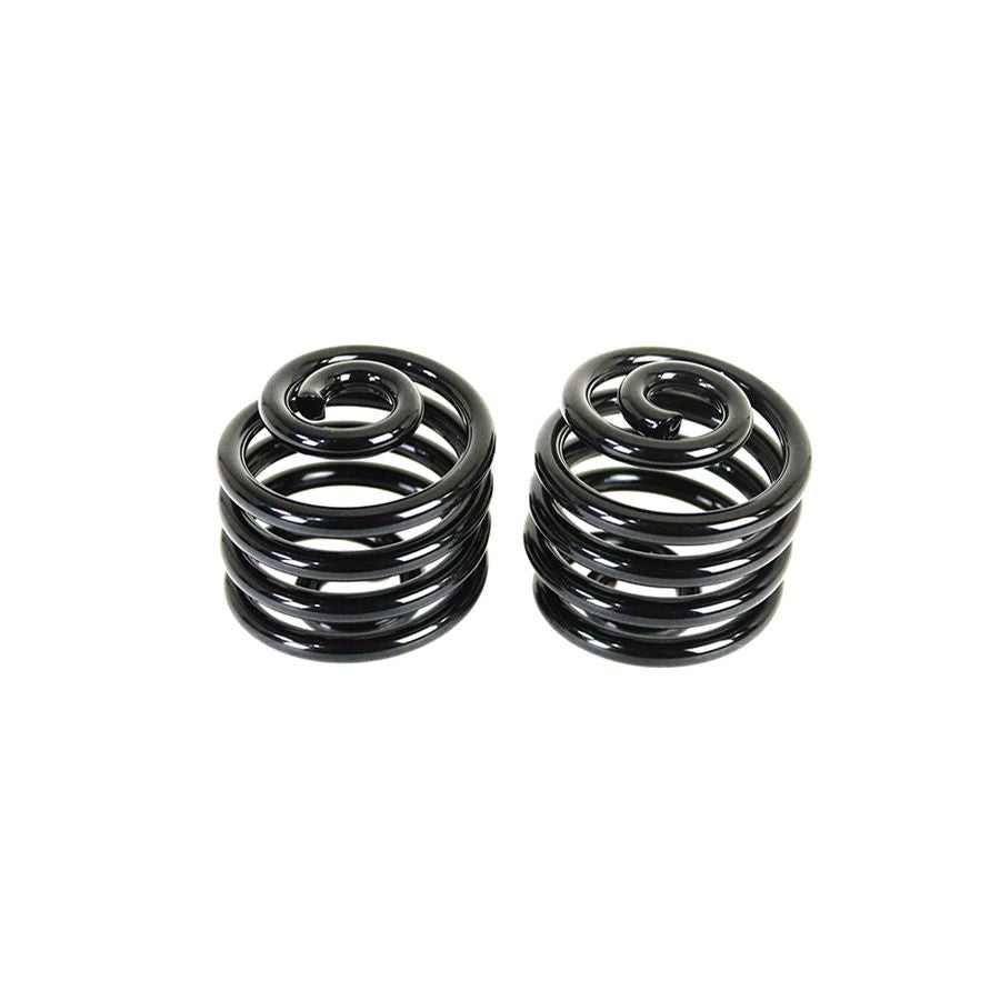 A pair of Wyatt Gatling 2" Solo Seat Springs - Pair - Black on a white background.