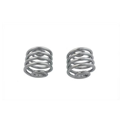 A pair of Wyatt Gatling 2" Solo Seat Springs - Pair - Chrome on a white background.