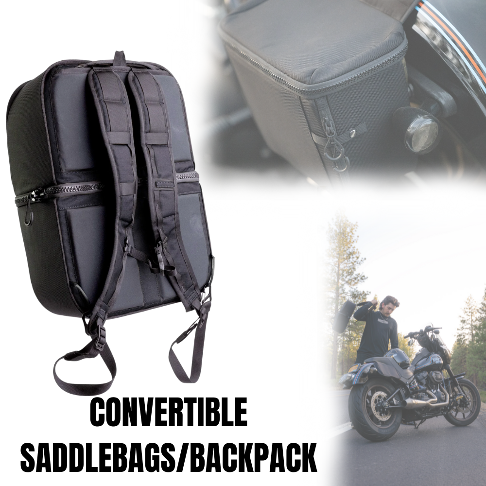 Throttle Twist Hybrid Saddlebag/Backpack – TC Bros