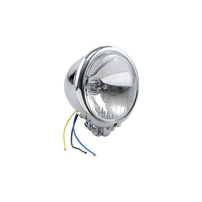 A 4.5" vintage Drag Specialties chrome Bates Style Headlight on a white background.