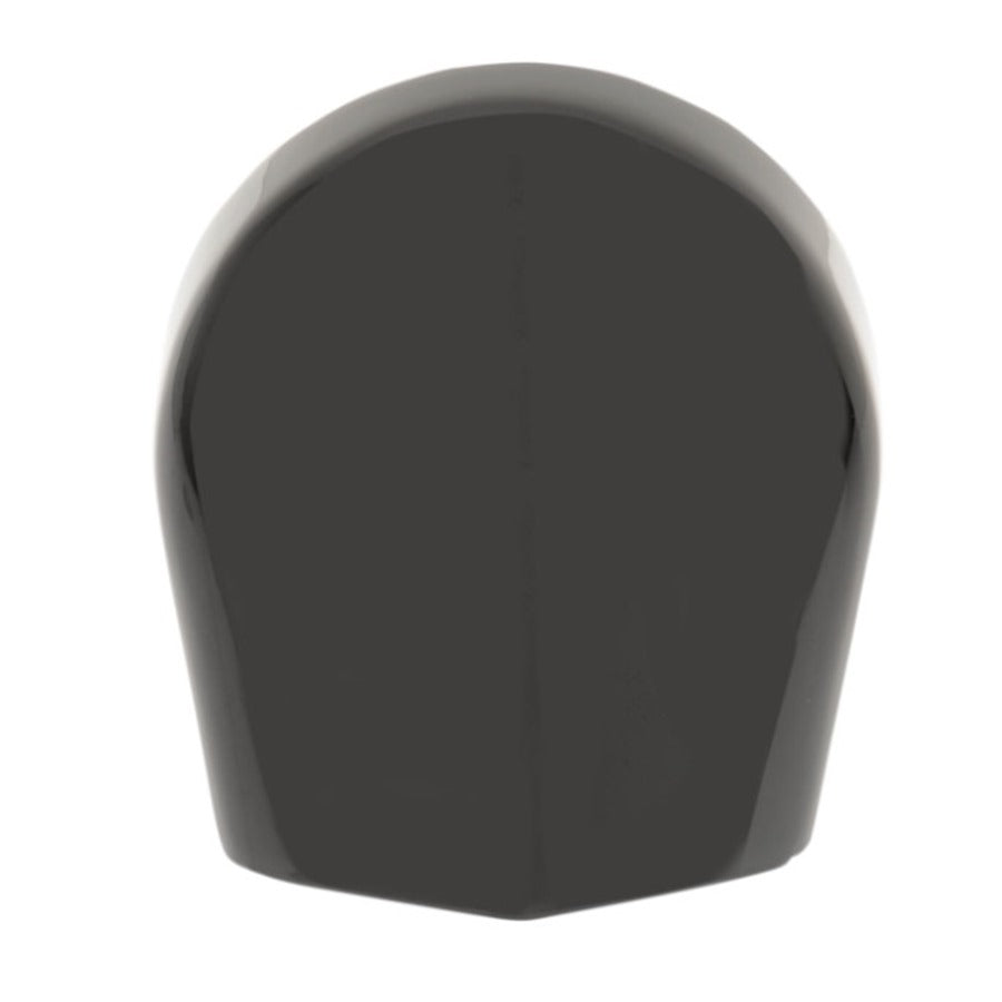 Black plastic chair with a Drag Specialties Horn Cover against a white background.