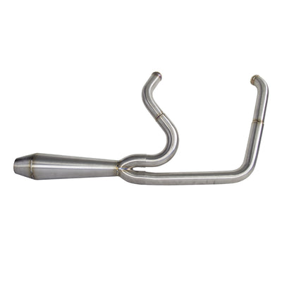 A Two Brothers 2 into 1 GEN 2 Stainless Exhaust System For Harley Dyna Models 2006-2017, specifically designed for Harley Davidson motorcycles, providing an enhanced racing experience.