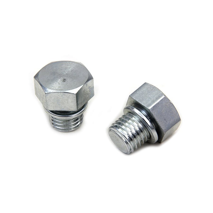 Two Wyatt Gatling 12mm- Exhaust Oxygen Sensor Plugs (pair) on a white background.