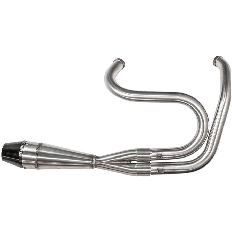A Sawicki Speed stainless steel Shorty 2 into 1 Pipe fits '04-'21 Sportster Models -Stainless for Sportster models.