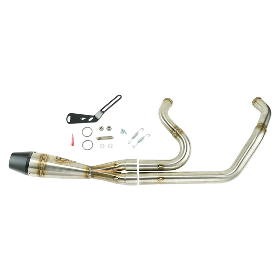 A Sawicki Speed exhaust pipe kit for a Softail motorcycle.