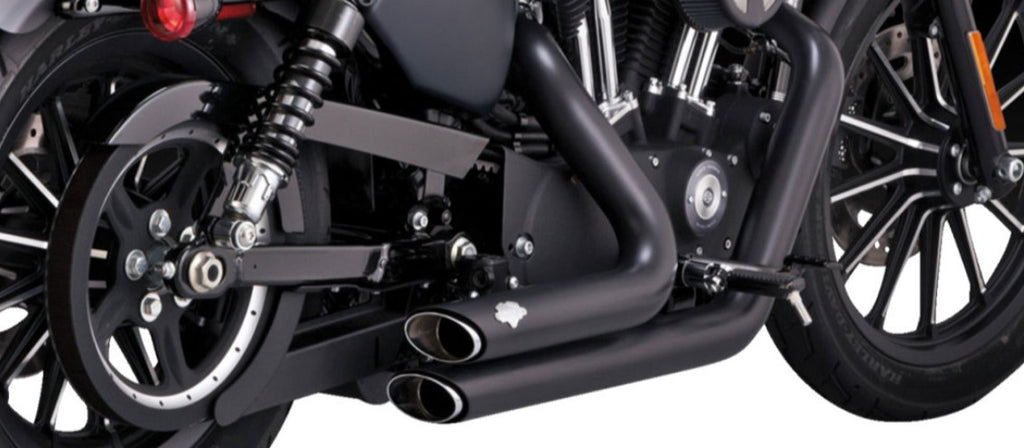 Harley-Davidson Iron 883 Vance & Hines Shortshots Staggered exhaust system -> Harley-Davidson Iron 883 Vance & Hines Shortshots Staggered Exhaust System 2014-2021 Sportster - Black.