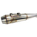 A close up of a SP Concepts M8 Bagger stainless full-length exhaust pipe.