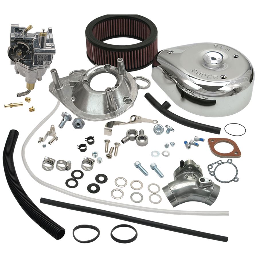 Upgrade your Harley-Davidson with the S&S Cycle Super E Carburetor Kit for a significant horsepower increase.