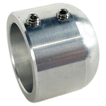 Close-up view of the TC Bros. Shifter Shaft Cover for Harley-Davidson Big Twin 1974-2017, shown with a textured foot peg and metal knob against a white background.