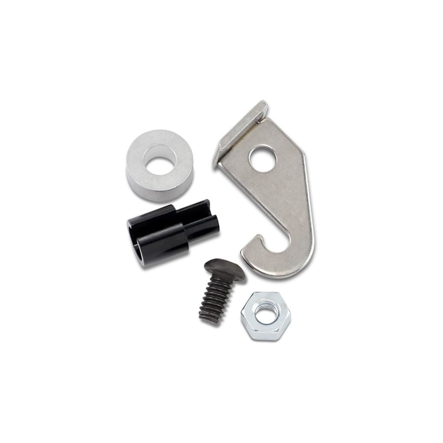 A set of metal hooks and nuts on a white background for the installation of an Easyboy Lite Clutch on a Harley Big Twin by Burly.