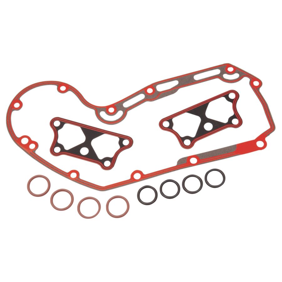 A gasket and James Gaskets' Cam Chest Gasket Kit For Harley Sportster 2004-2022 for a car engine.