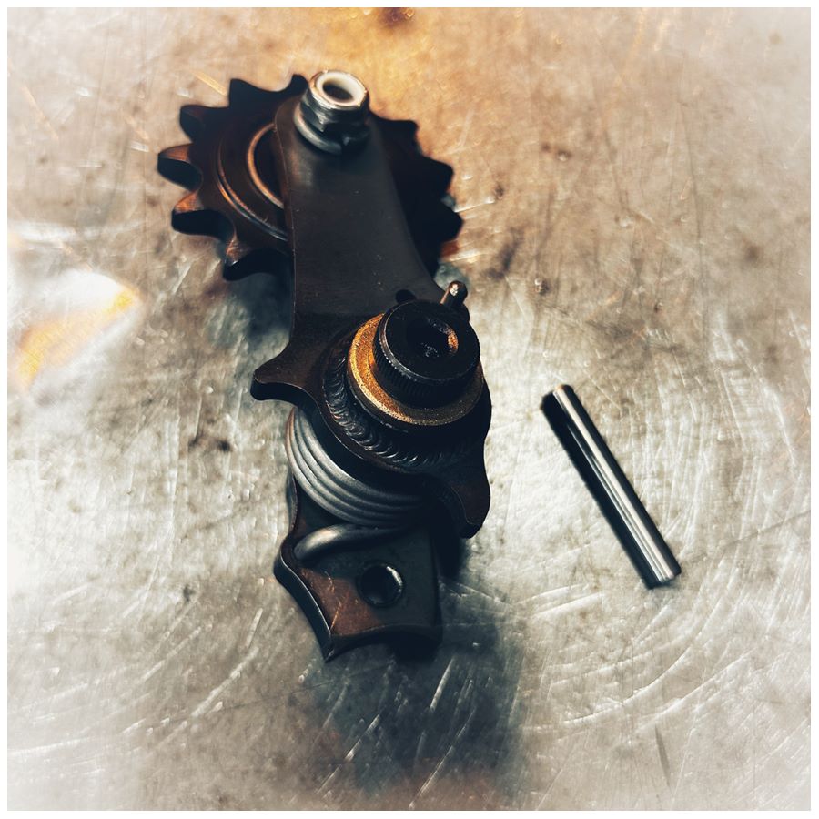 A Single Sided Weld On Chain Tensioner - 530 Sprocket, suitable for welding, from Monster Craftsman, on a metal surface.