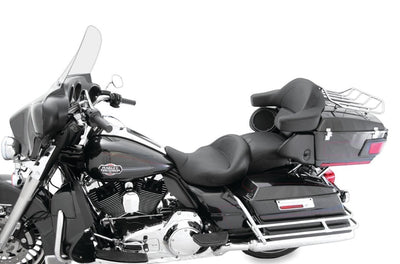 The Mustang Super Touring Seat - Vintage - Driver Backrest - FL '08-'24 offers a comfortable ride with the added support of a Driver Backrest.