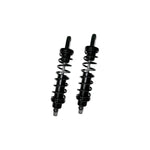 A pair of black Legend 13" Revo-A Coil Shocks 1999-2017 Harley Dyna - Black (Heavy Duty) by Legend Suspensions on a white background.