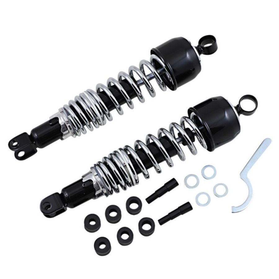 Two Emgo classic shock absorbers with springs and adjustment tools for Honda CB.