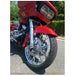 The Marlin Precision Cast 3D 21x3.5 Front Wheel, by Coastal Moto, boasts a shiny chrome finish and intricate spokes. Designed for &