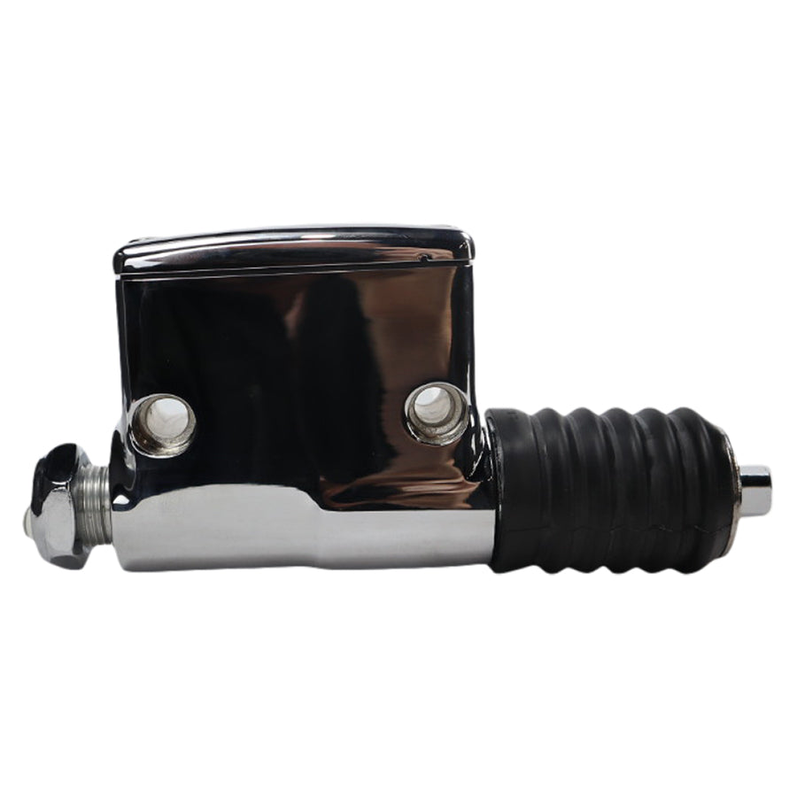 A black and chrome Rear Brake Master Cylinder For Sportsters (fits 87-03) Smooth by Drag Specialties on a white background.