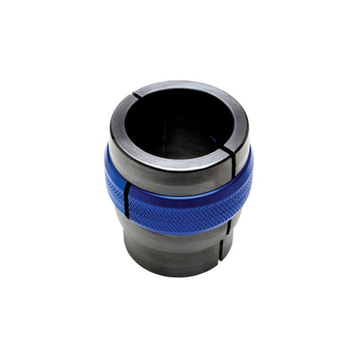 A black and blue 39mm Ringer Fork Seal Driver with an innovative design and a blue Motion Pro handle.