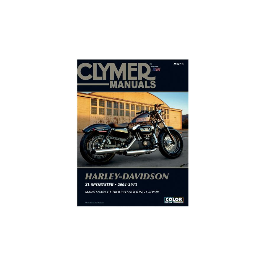 The 2004-2013 Sportster Clymer Repair Manual by Clymer provides comprehensive motorcycle maintenance and repair instructions for Harley Davidson Sportster models.