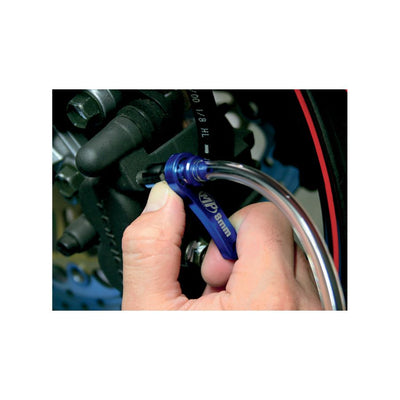 A Mini Brake Bleeder - 11mm nipple by Motion Pro for motorcycle brake systems.