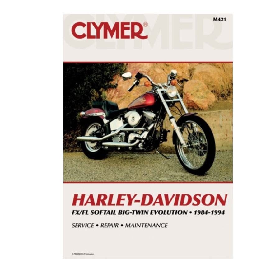 Cover of a Clymer Repair Manual for Harley FX-L Softail EVO motorcycles, model years 1984-1994.