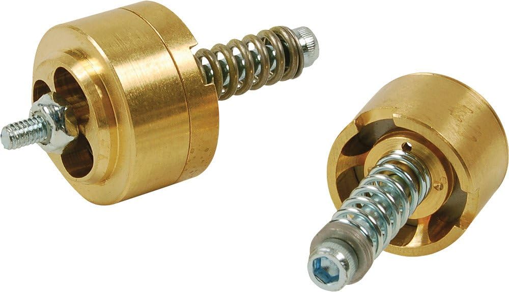 A set of gold screws for the Race Tech Suspension Gold Valve Fork Kit on them.
