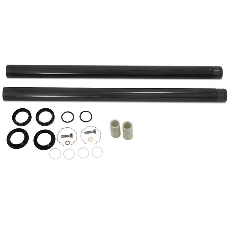 A set of TC Bros. Black DLC Coated Fork Tubes "+2" Length" 39mm for Sportster/ Dyna Narrow Glide that fits all 87-2015 Sportster XL.