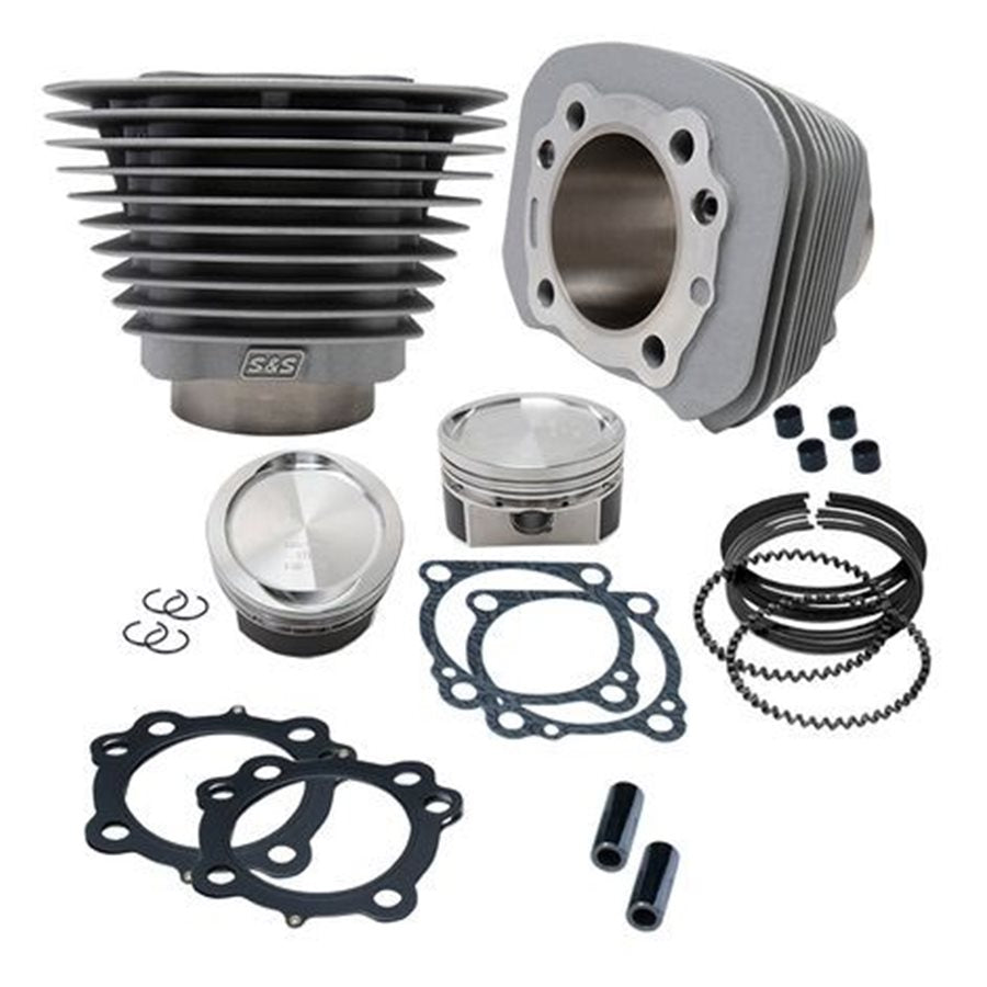 A cylinder and piston kit for a S&S Cycle HD Sportster motorcycle, featuring a 883 to 1200cc Conversion Kit for 1986-2019 HD® Sportster® Models - Silver Finish.
