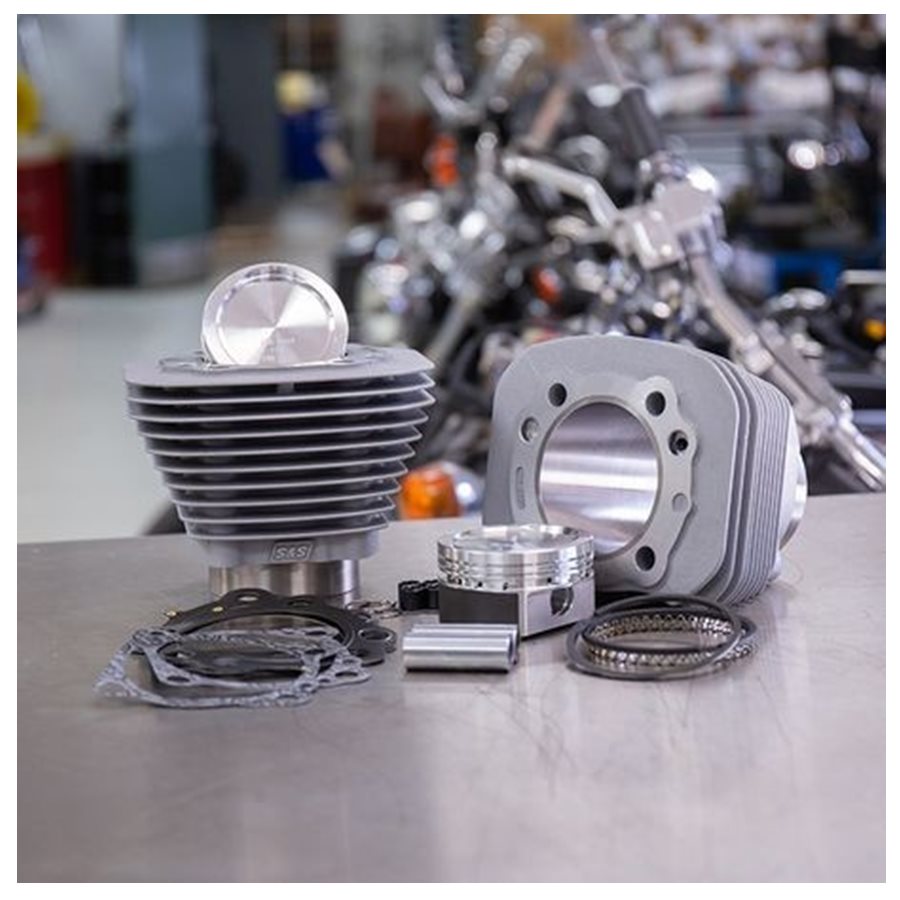 S&S Cycle offers a 883 to 1200cc Conversion Kit for 1986-2019 HD® Sportster® Models, featuring a Silver Finish.