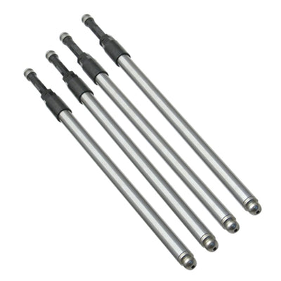 Four S&S Cycle Quickee Adjustable Pushrod Sets For 1999-'17 HD® Big Twins, 1991-'Up XL and 2017-'Up M8 Models on a white background, ready for installation.