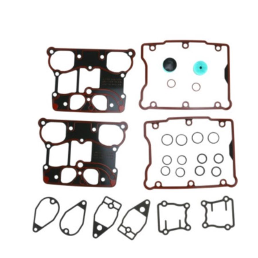 A set of James Gaskets Rocker Box Gasket Kit for Harley Twin Cam 1999-2017, to fix any leaking issues.