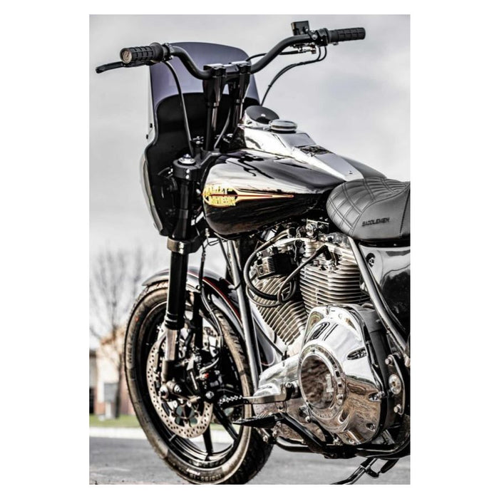 A black ODI 1-1/8" V-Twin Tapered Moto Bars handlebar on a white background showcasing Moto Bars.