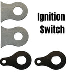 A diagram showing the dimensions of a Weld On 3/4 Ignition Switch Mounting Tab by TC Bros hook with mounting tabs.