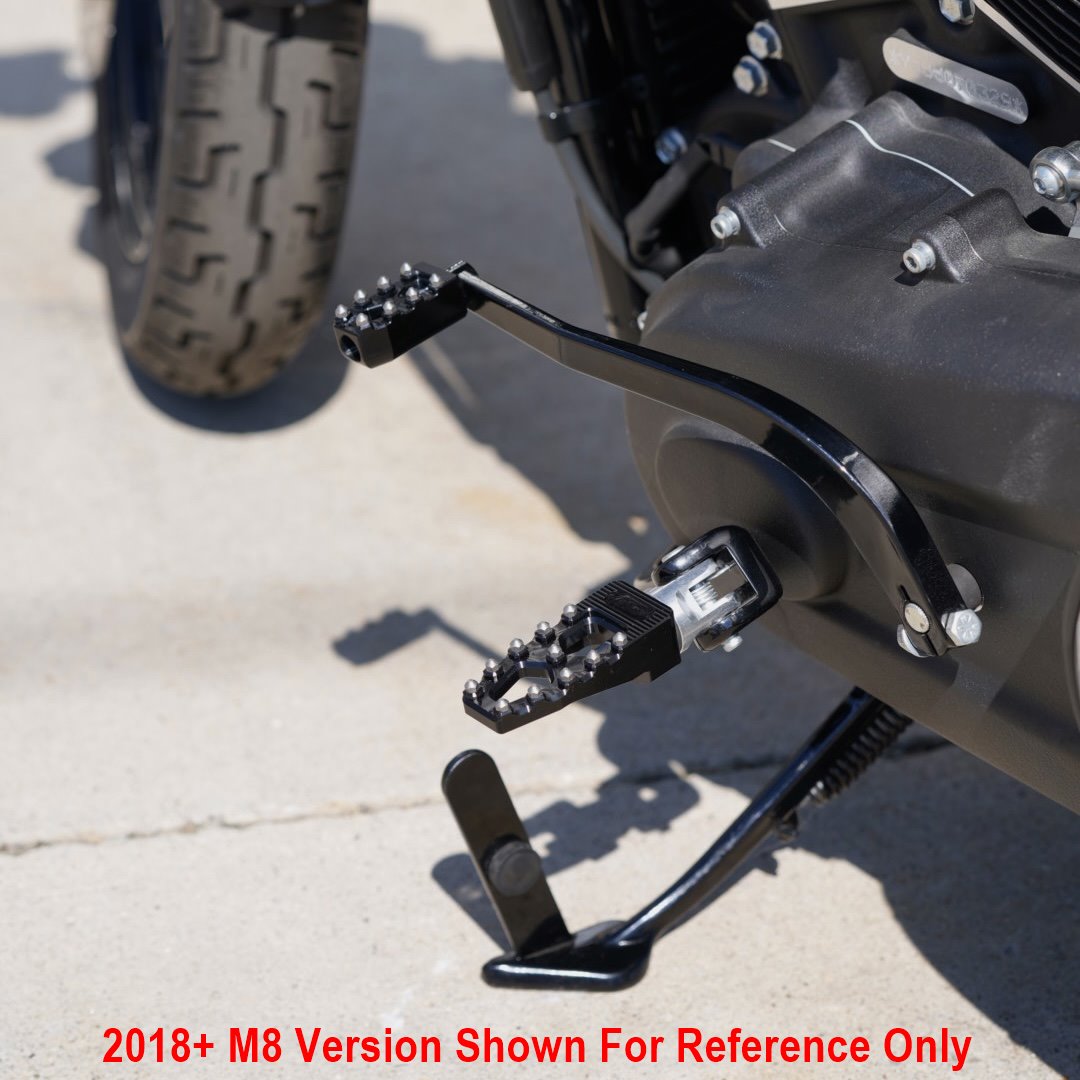 TC Bros. riders can enhance their riding experience with TC Bros. Pro Series Black MX Lite Foot Pegs for Harley Davidson Models, providing high traction and stability.