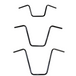 Three TC Bros. 7/8" Ape Hanger Handlebars by TC Bros., made of black metal, are displayed on a white background.