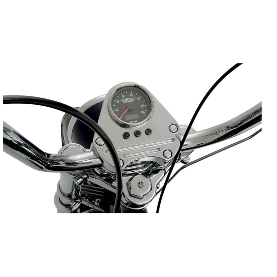 Drag Specialties offers a 2.4" MPH Programmable Mini Speedometer with Odometer - Black Face for tracking your rides.
