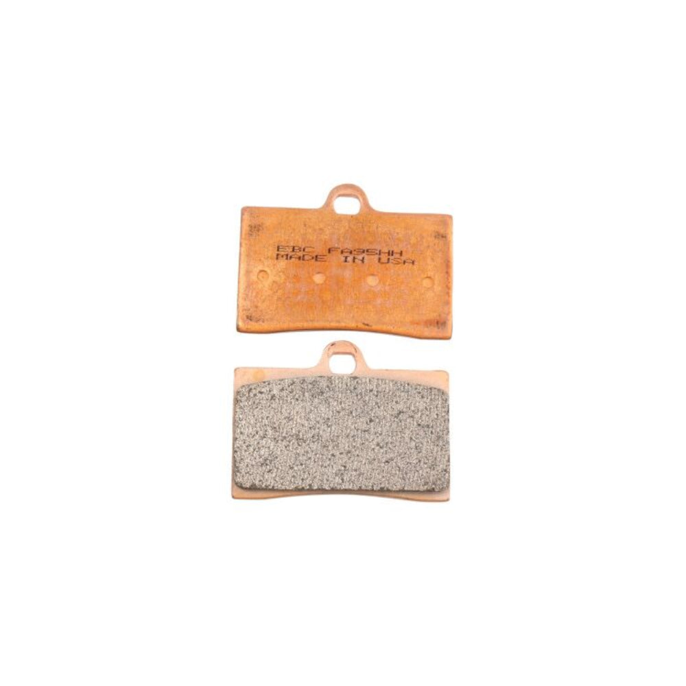 Featuring engraved text "EBC FA473HH MADE IN USA," and a high-friction textured surface, the EBC Sintered Brake Pads for Brembo P4 Axial Calipers FA95HH deliver optimal performance.