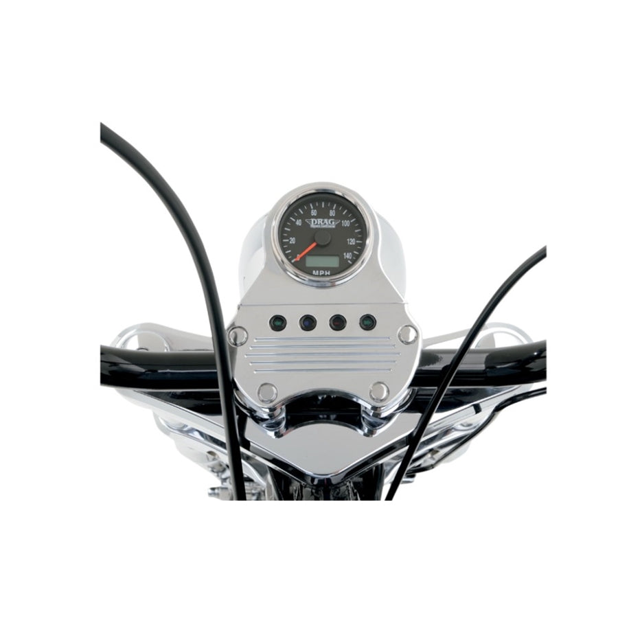 The 2.4" MPH Programmable Mini Speedometer with Odometer - Black Face is a programmable odometer from Drag Specialties.