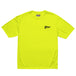Bright yellow Script - High Vis Yellow Tee with a small black logo on the left chest area, featuring UPF44+ protection and moisture-wicking fabric by TC Bros.