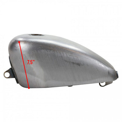 A silver Moto Iron® mounted tank with a 2.4 Gal. Sportster Gas Tank Fits 1995-03, ideal for sportster motorcycles.